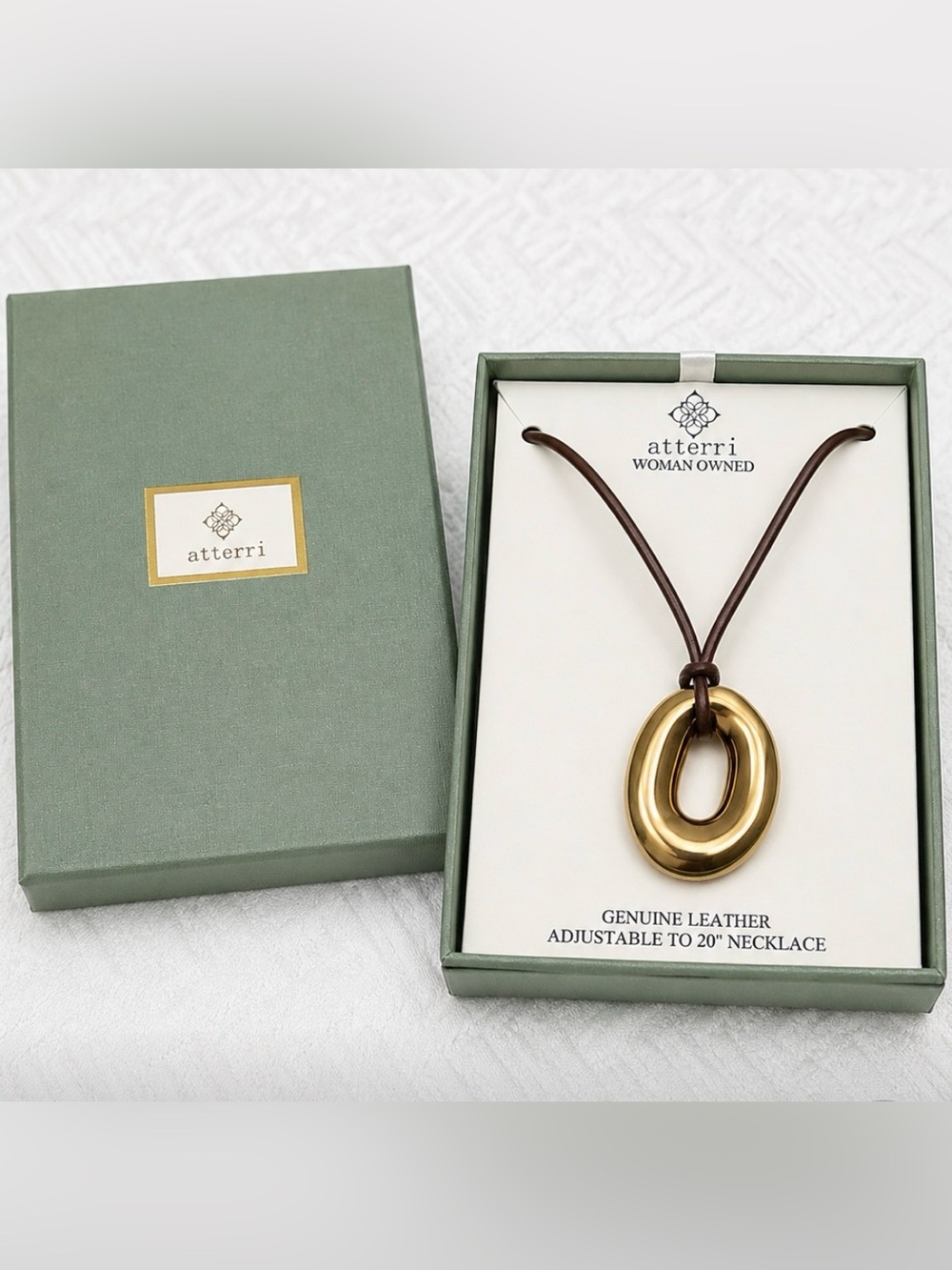 Atterri brown necklace with gold pendant